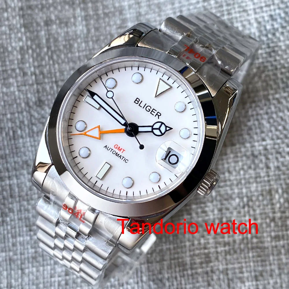 

36mm/39mm Bliger White Dial Polished Case Automatic Mens Watch Sapphire Glass Date Glide Lock Clasp Jubilee Strap Fixed Bezel