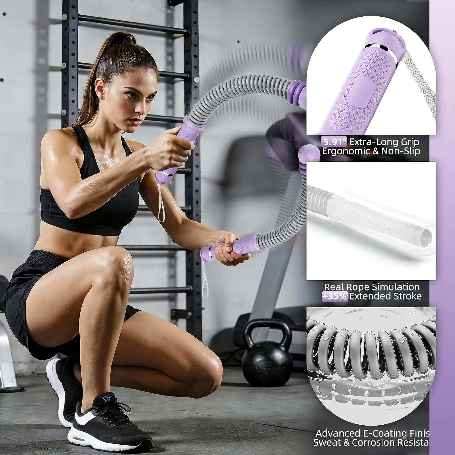 Upgraded Weighted Skipping Adjustable Tangle Fitness Jump Rope Portable Home Workout Gear For Cardio Strength Training Men Women