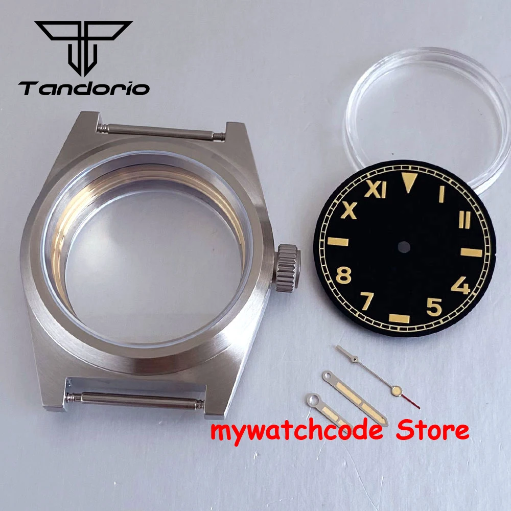 

AR Sapphire Glass 38mm Steel Brushed Diver Watch Case Dial Needles Set 20ATM for NH35 NH36 ETA2824 PT5000 ST2130 Men Watch Parts