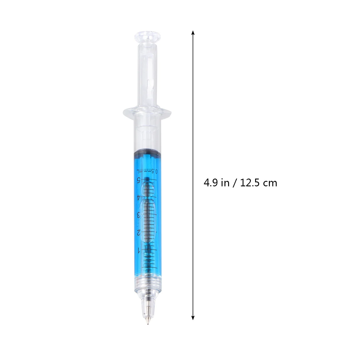

24Pcs Needle Tube Syringe Style Liquid Filled Ballpoint Pens Black Ink Refillable Click Action Creative Pen for School Office