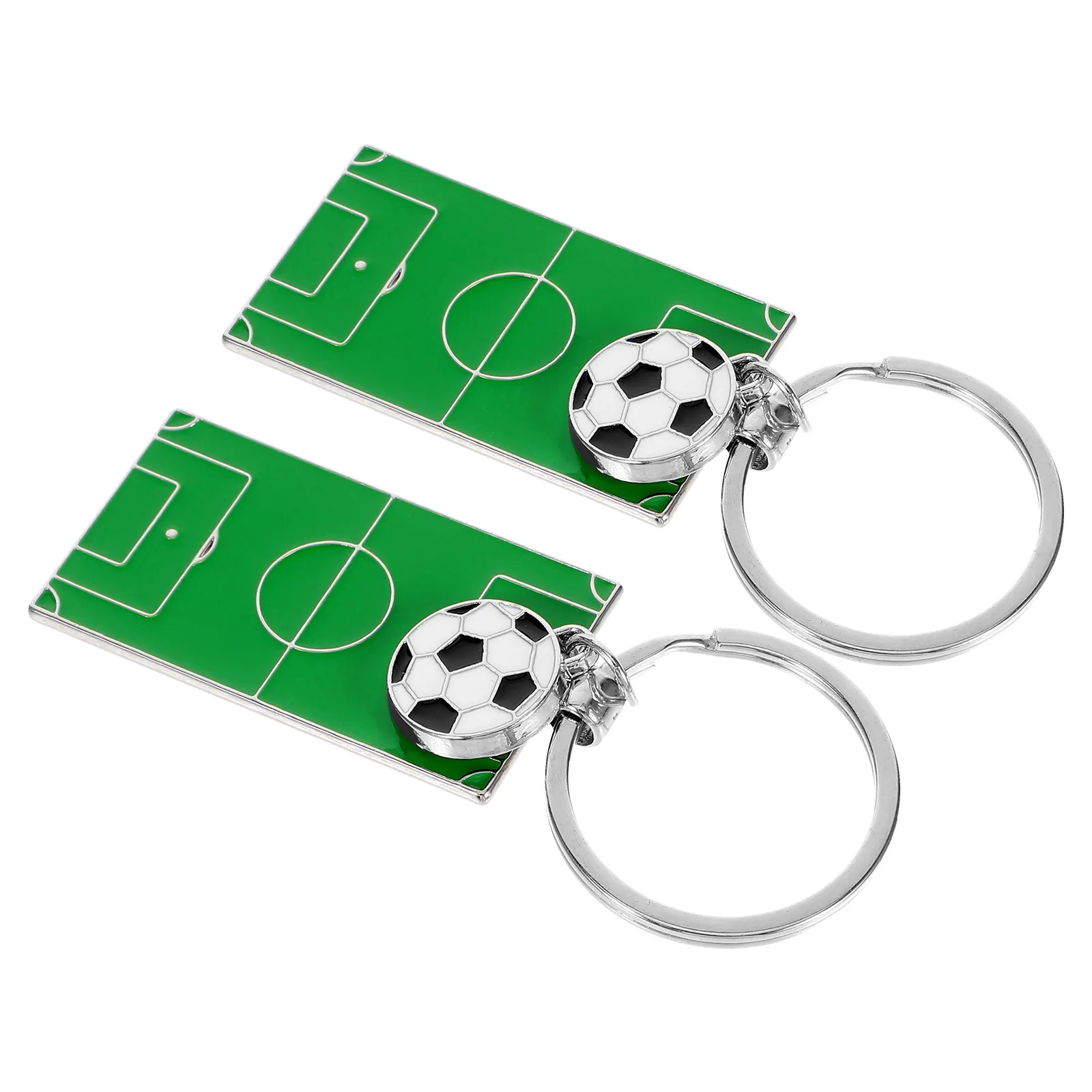 

2 шт. Брелок-подвеска в виде футбольного поля, миниатюрный, из цинкового сплава, зеленый, прочный, для ключей, подарок, подвеска для спортивной сумки, брелоки-подвески
