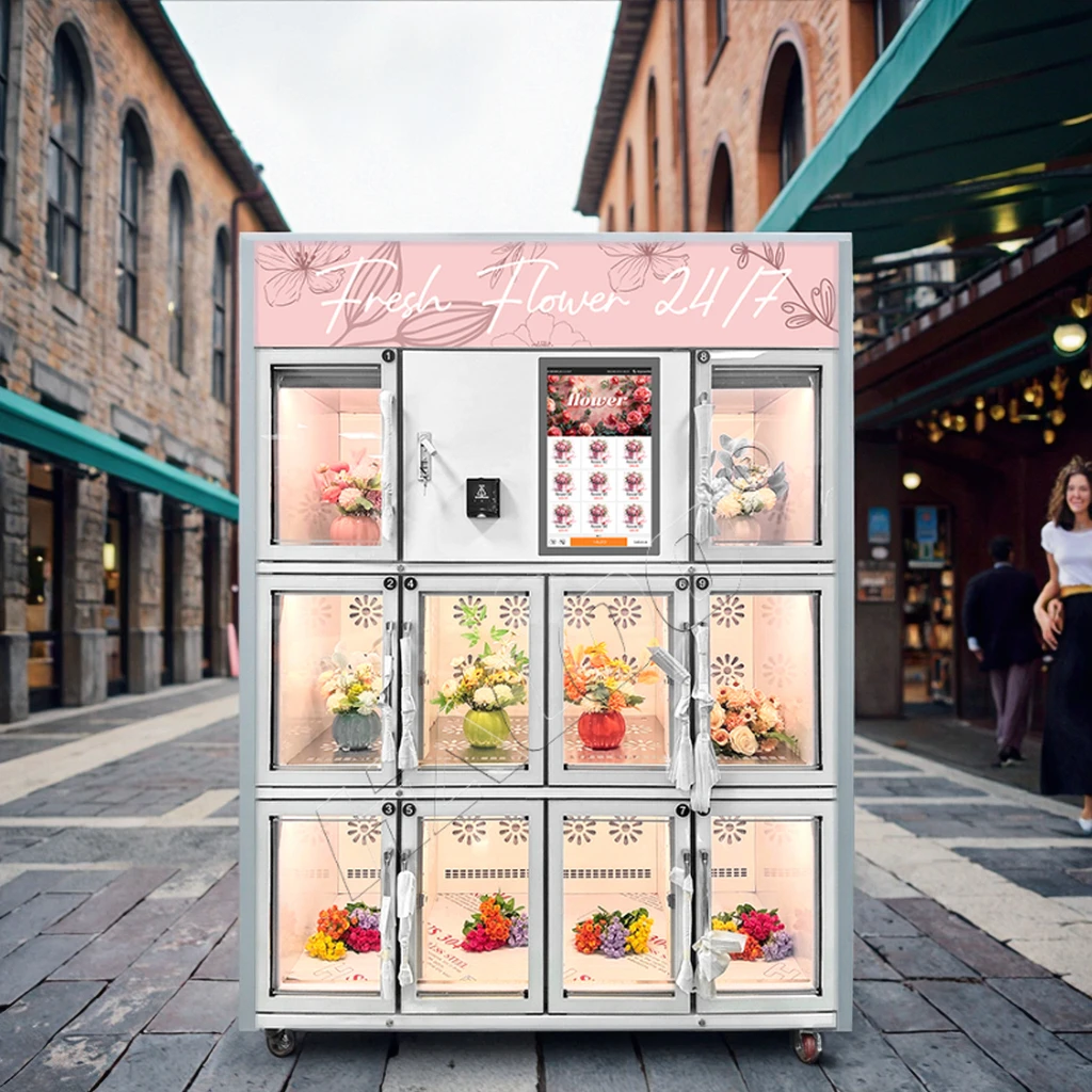 2026 Hot Selling Product - Self-service Touchscreen Outdoor Automatic Flower Shop Flower Bouquet Vending Machine