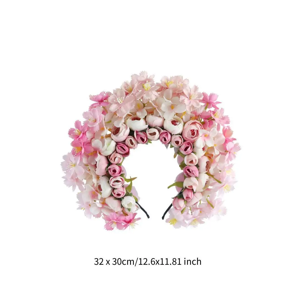 هان الصينية زهرة عقال مزدوجة الجانب زهرة الحرير الأزهار أغطية الرأس لحفلات الزفاف Phtoo الدعائم مهرجانات الأداء #6