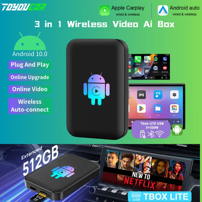 2024 автомобильный комплект linKit Tbox Lite Android TV Box для OEM автомобиля беспроводной CarPlay Android Автомобильная Мультимедийная поддержка Netfix Youtube IPTV