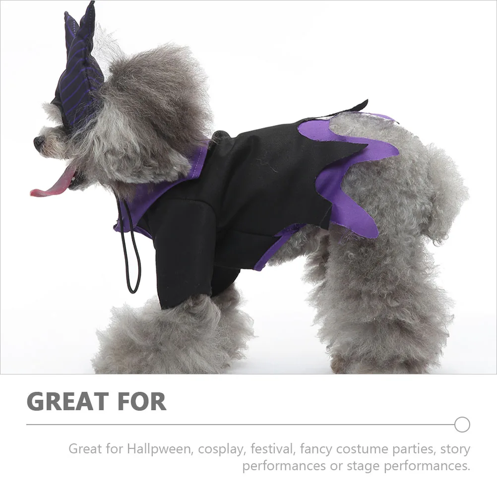 

1Set Witch Elements Dog Clothes Halloween Costume Cosplay Outfit Festival Puppy Witch Hat Comfortable Clothing