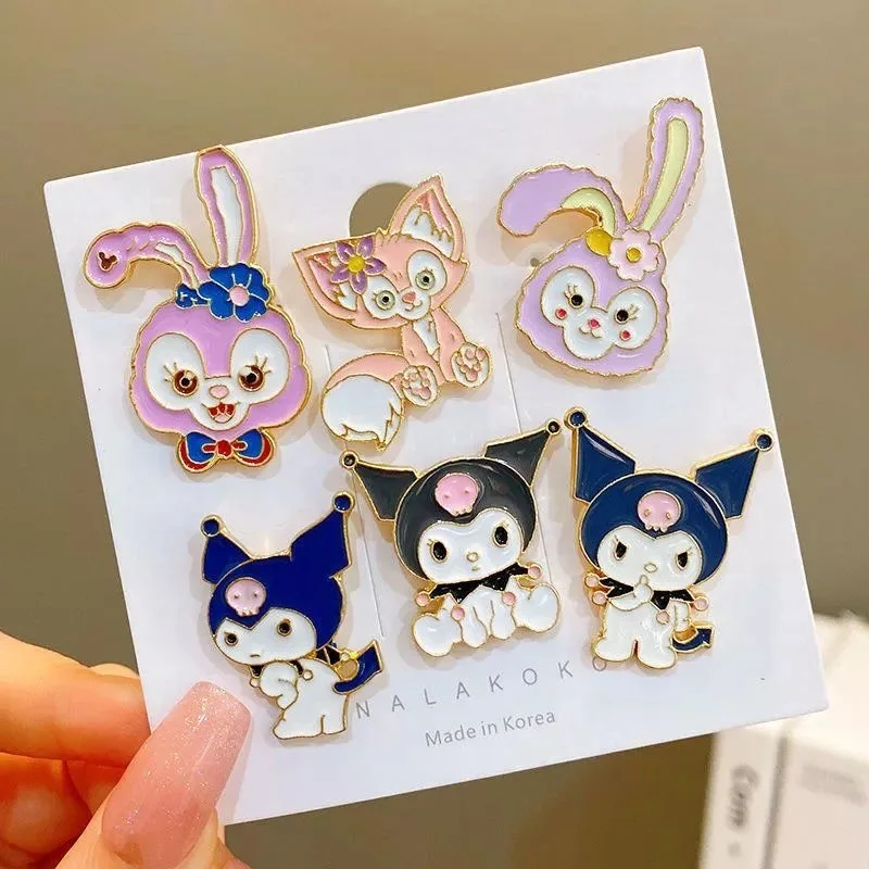 StellaLou LinaBell Kuromi Enamel Brooch Fashion Backpack Jacket Lapel Badge Pins Accessories Cartoon Gifts Jewelry for Girls