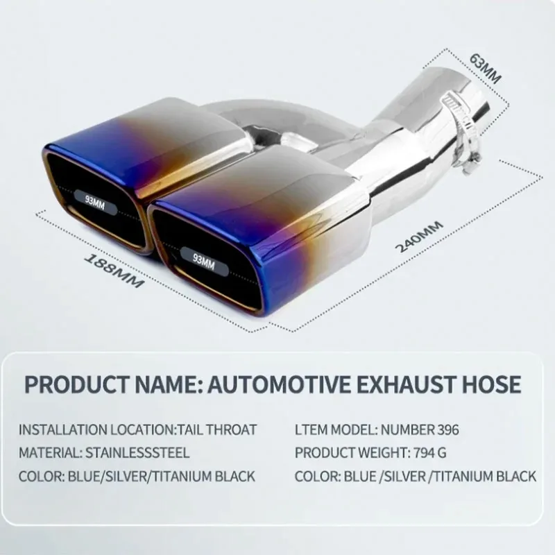 For Toyota Noah Voxy 80 Series C-HR Exhaust Tip Square Outlet Muffler Tip Nozzle Car Accessories