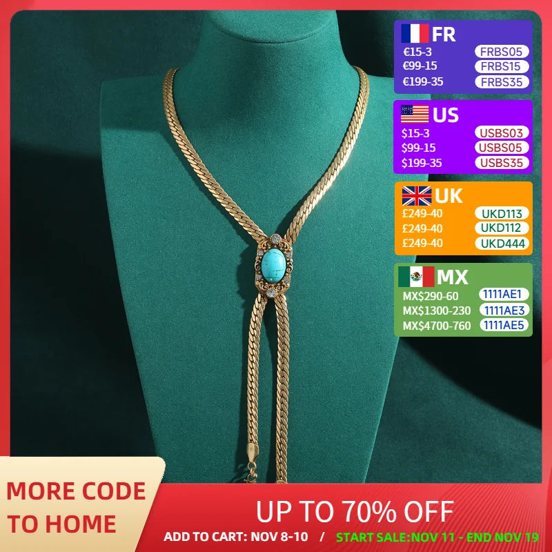 

Винтажное массивное ожерелье, дизайнерское длинное синее ожерелье из натурального камня, зеленая сосна, Y-образный кулон, женская цепочка в виде змеи, ювелирные аксессуары