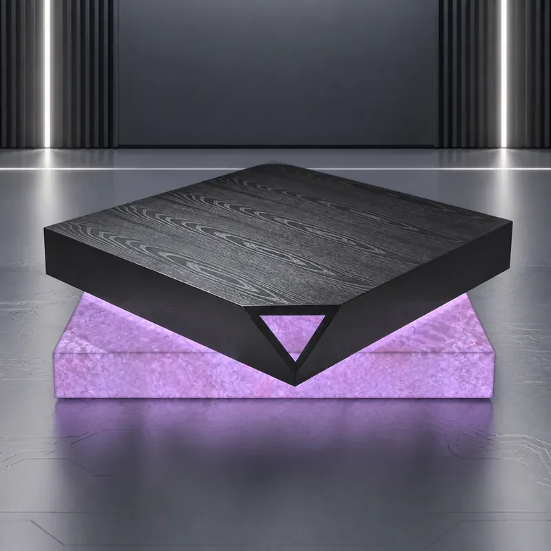 Italian Minimalist Square Rotating Coffee Table for Living Room High End Small Apartment Tea Table 2025 New Model