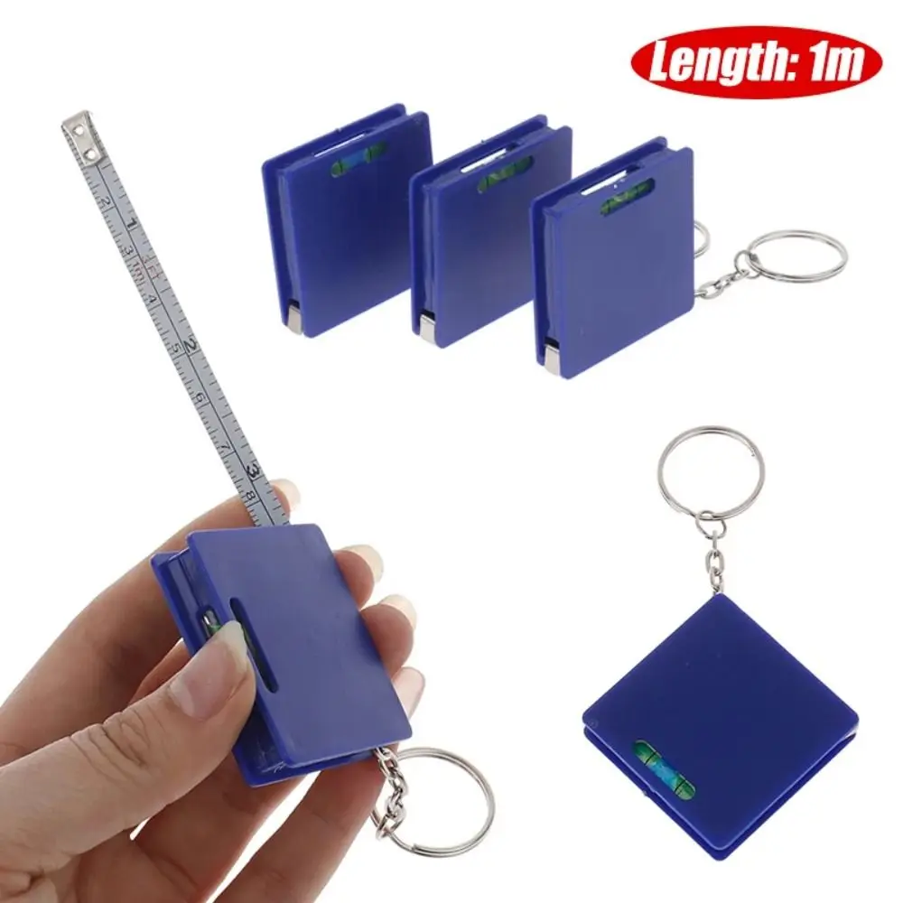 Multifunctional 1M Retractable Ruler Keychain Square Mini Measure Tape Pocket Centimeter Roulette Measuring Instrument