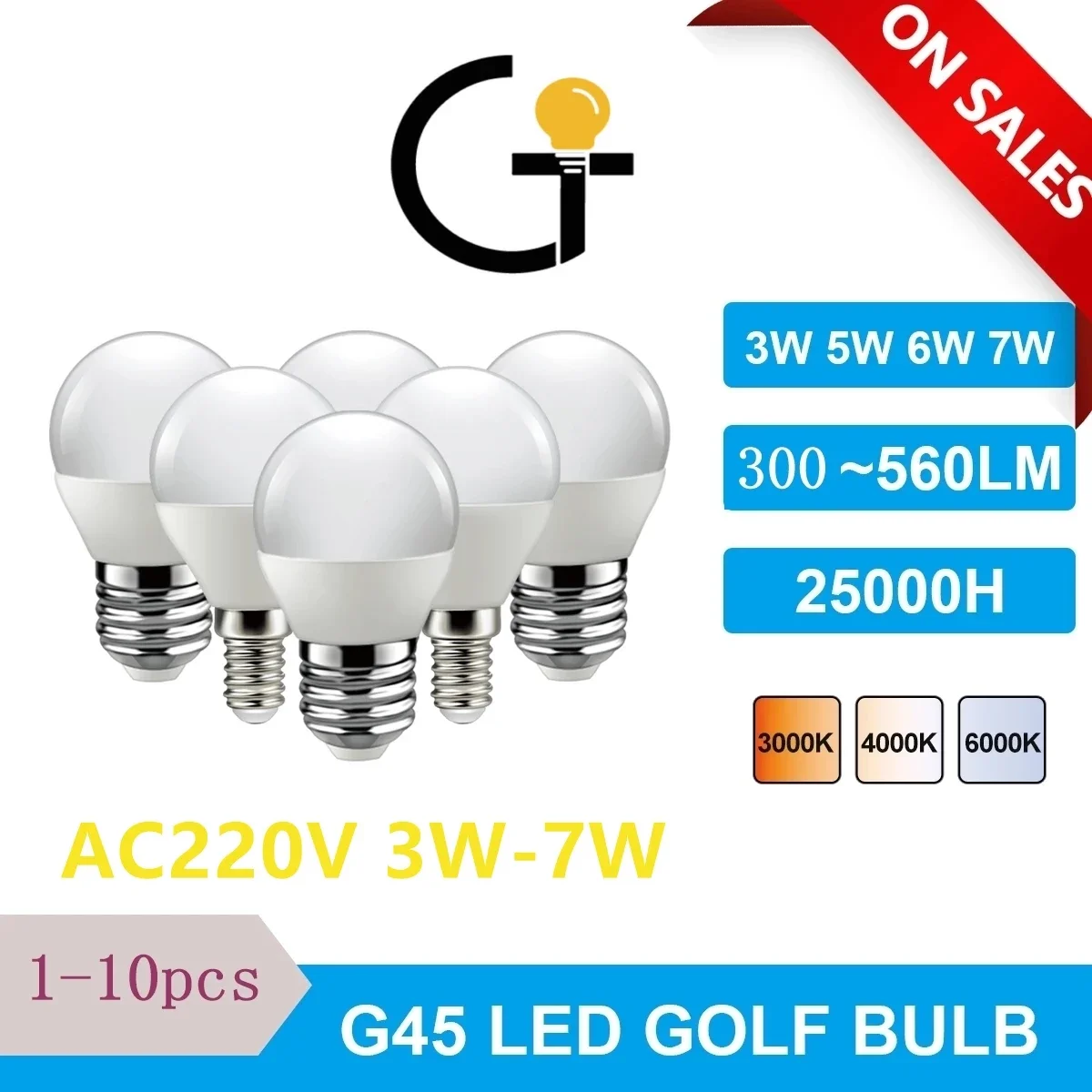 

1-10PCS Mini bulbo de poupança de energia LED G45 3W-7W E14 E27 B22 AC220V 3000K 4000K 6000k Lamp Light For Home Decoration