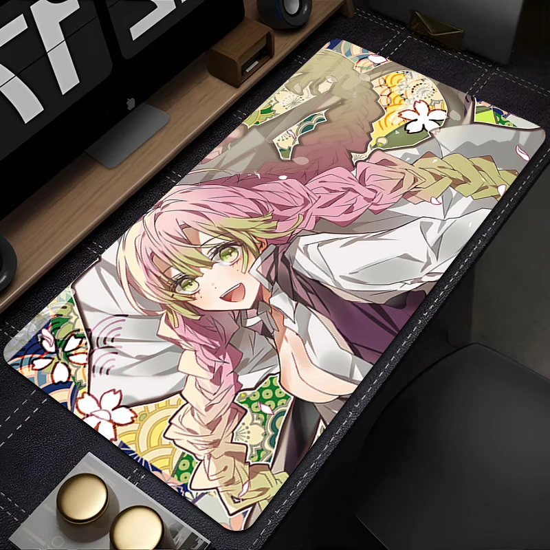 Alfombrilla de ratón Rosa Kawaii Sakura d-demon Slayer, alfombrilla de escritorio, portátil, chica de Anime Sexy, PC Mitsuri Kanroji alfombrilla de ratón, alfombra de teclado, Alfombra de juego