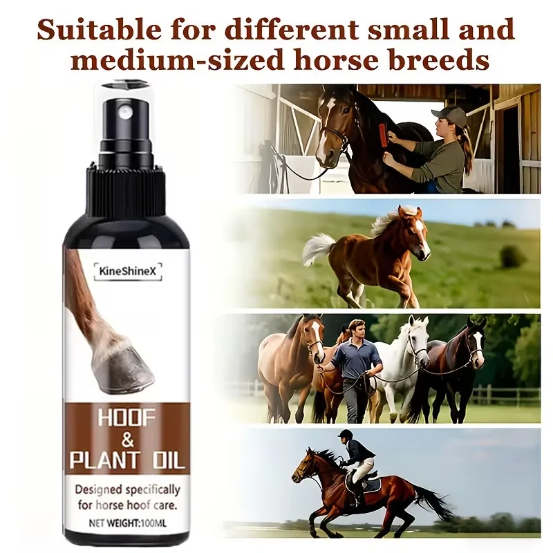 Aceite para Pezuñas de Caballo para Pezuñas Agrietadas - Fórmula Restauradora de Nutrición Profunda con Aceites Botánicos Naturales, Humectación y Brillo Duraderos