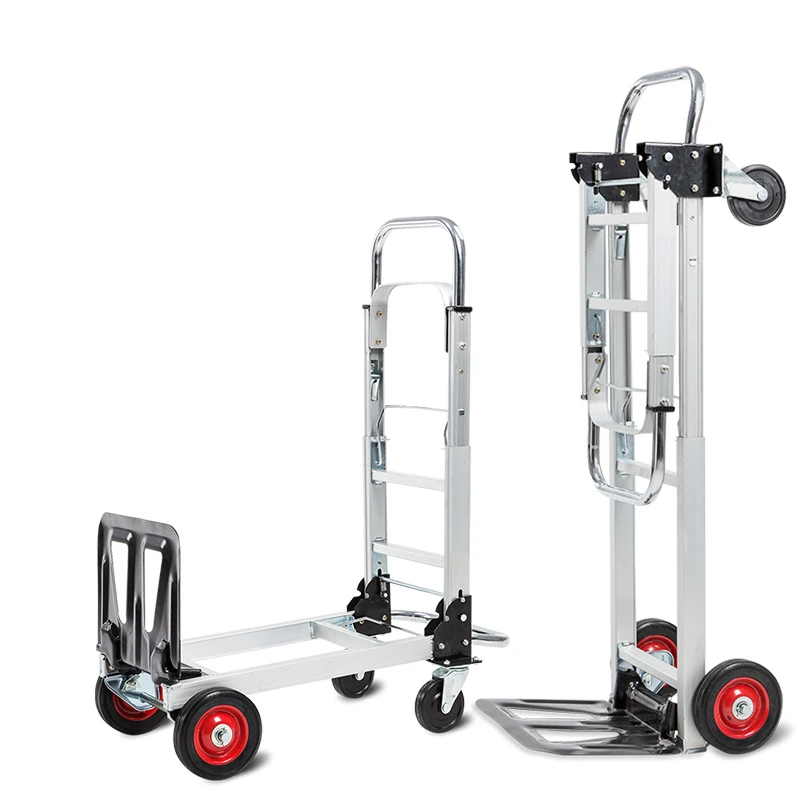 

Portable Luggage Cart Luggage Trolley Handling Pull Cargo Trailer Heavy-Duty Hand Truck Flatform Dolly