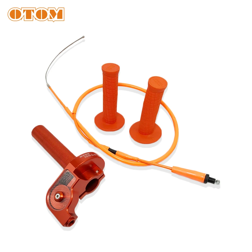 OTOM Twists Throttle Grip Dirt Bike CNC Oiler Accelerator Handlebar Grips and Cable Set For HONDA CB CG Motorcycle Modified Part