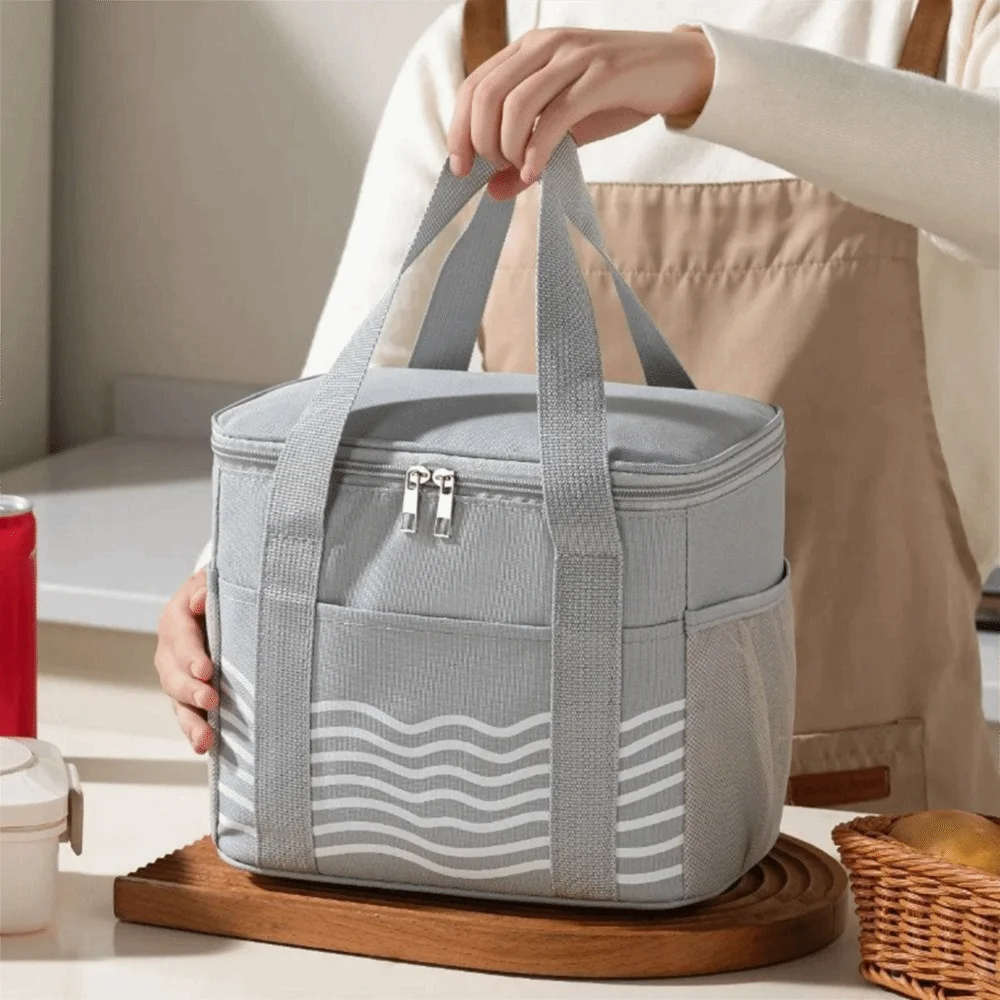 Waterproof Thermal Lunch Bag Oilproof Portable Food Thermal Tote Large Capacity Thickened Oxford Cloth Food Organizer Cooler Bag