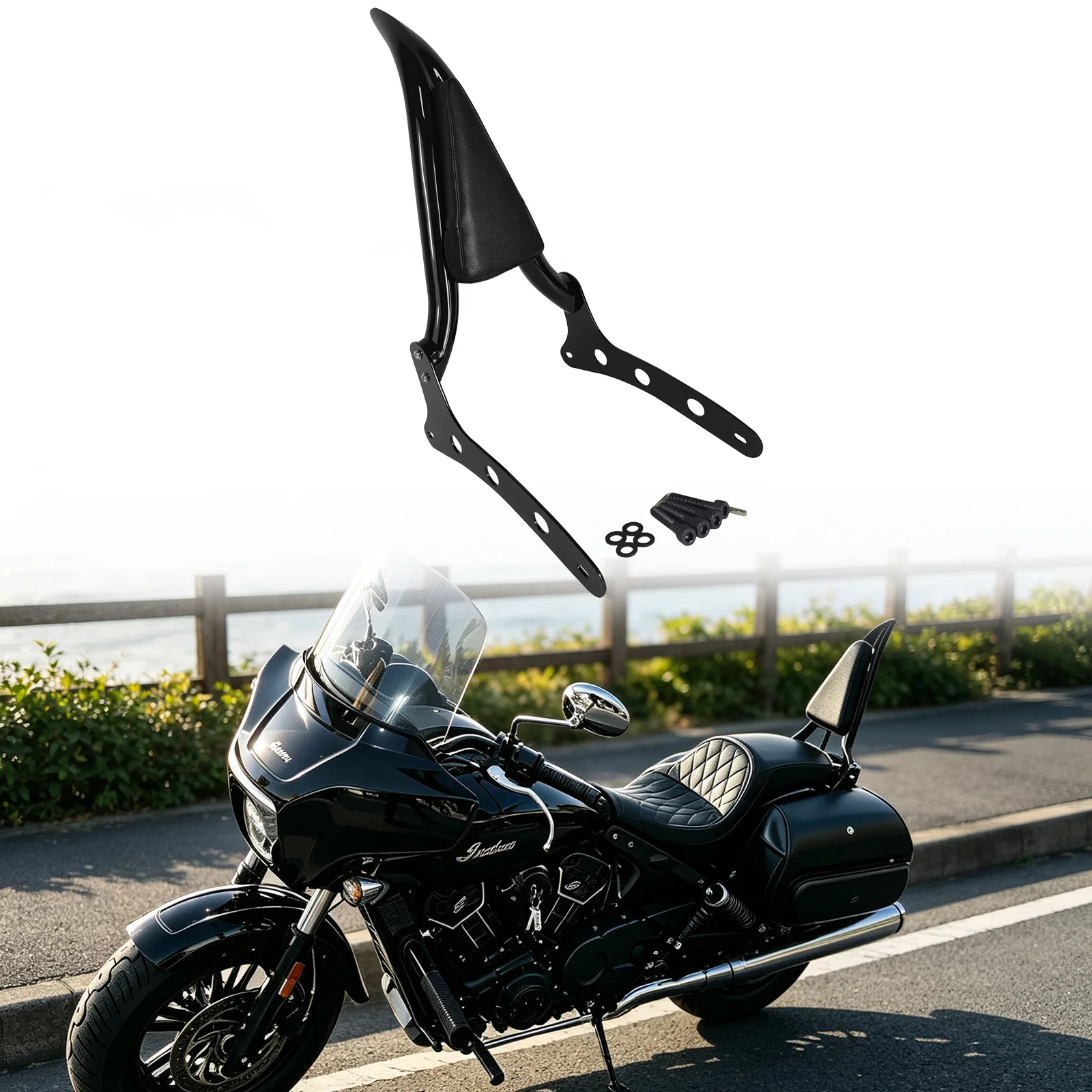 Motorcycle Backrest Sissy Bar For Indian Scout 2015-2024 Scout Sixty 2016-2024 Passenger Back Rest Sissybar