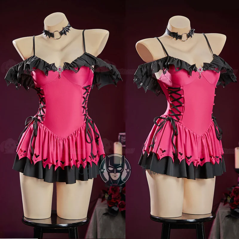 

Monster Cos High Draculaura Cosplay Costume Women Vampire Pink Swimsuit Uniform Halloween Carnival Christmas Party Clothes New