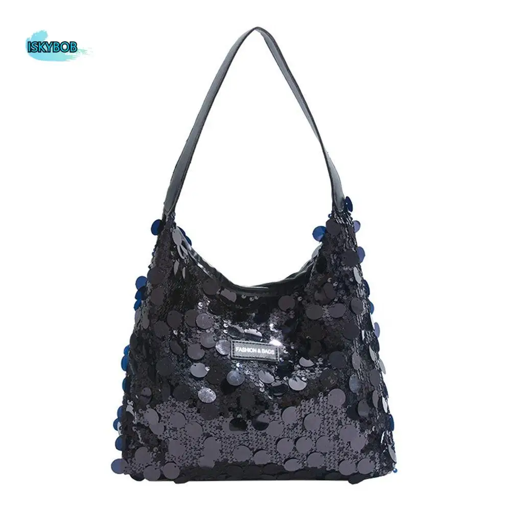 

Casual Evening Bag Sequin Tote Bag Purse Mobile Phone Bag Blingbling Handbag Underarm Bag Make Up Bag Silver Shoulder Bag Girls
