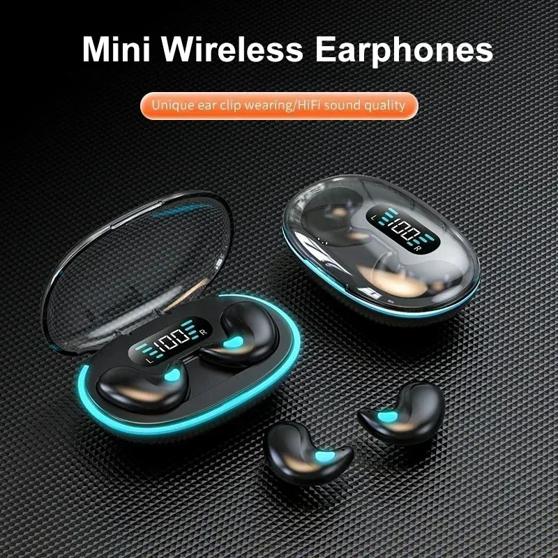 Mini auriculares inalámbricos con Bluetooth, cascos deportivos con reducción de ruido para juegos, auriculares Bluetooth para dormir, auriculares de música estéreo HIFI