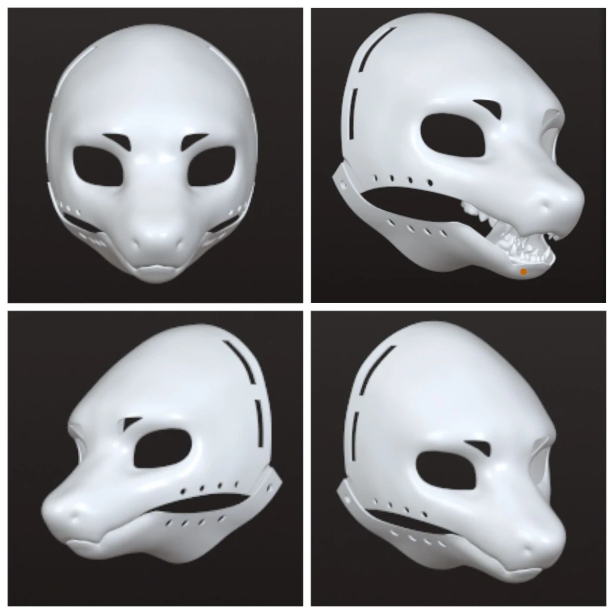 Kigurumi Base Mask Movable Jaw Long Snouted Dragon Family 3D Printing Semi Realistic Beast Suit Skull Cosplay Costume Accessorie