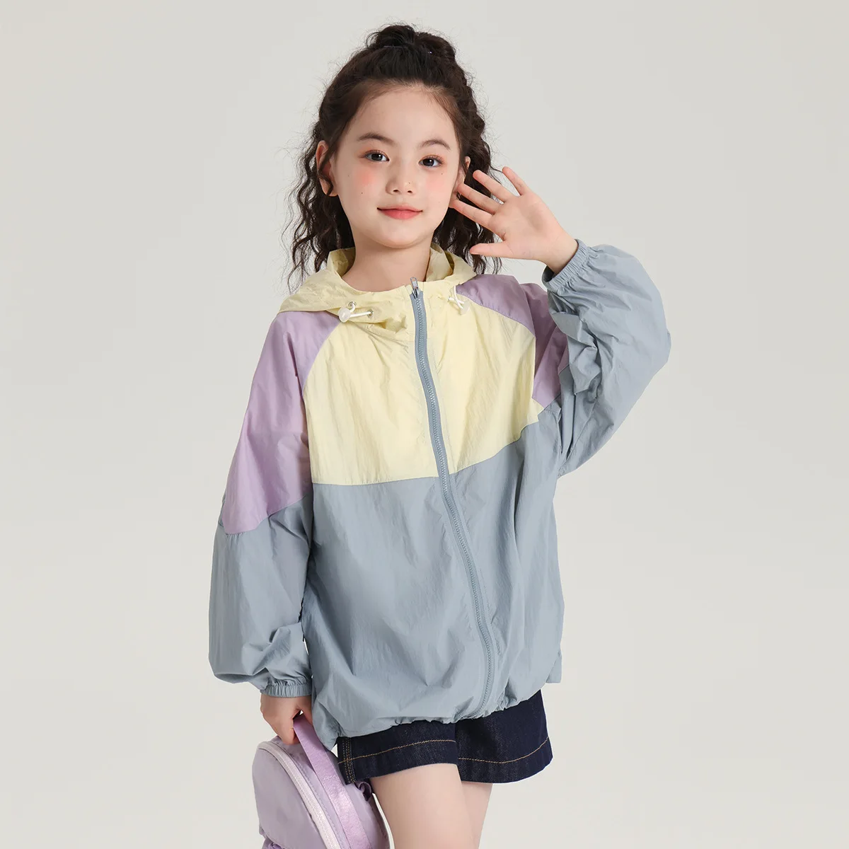 Girl Coat 2024 Summer New Children Wear Color Sunscreen UPF50+ UV Sunscreen Coat Baby Girls Light Color Coat Cardigan