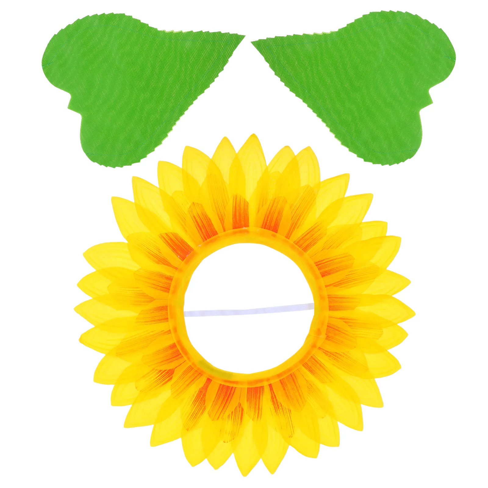 Copricapo di girasole per bambini, costume di Halloween, cappello, vestito operato, per ragazze e cani, accessorio per feste con piante in tessuto di seta