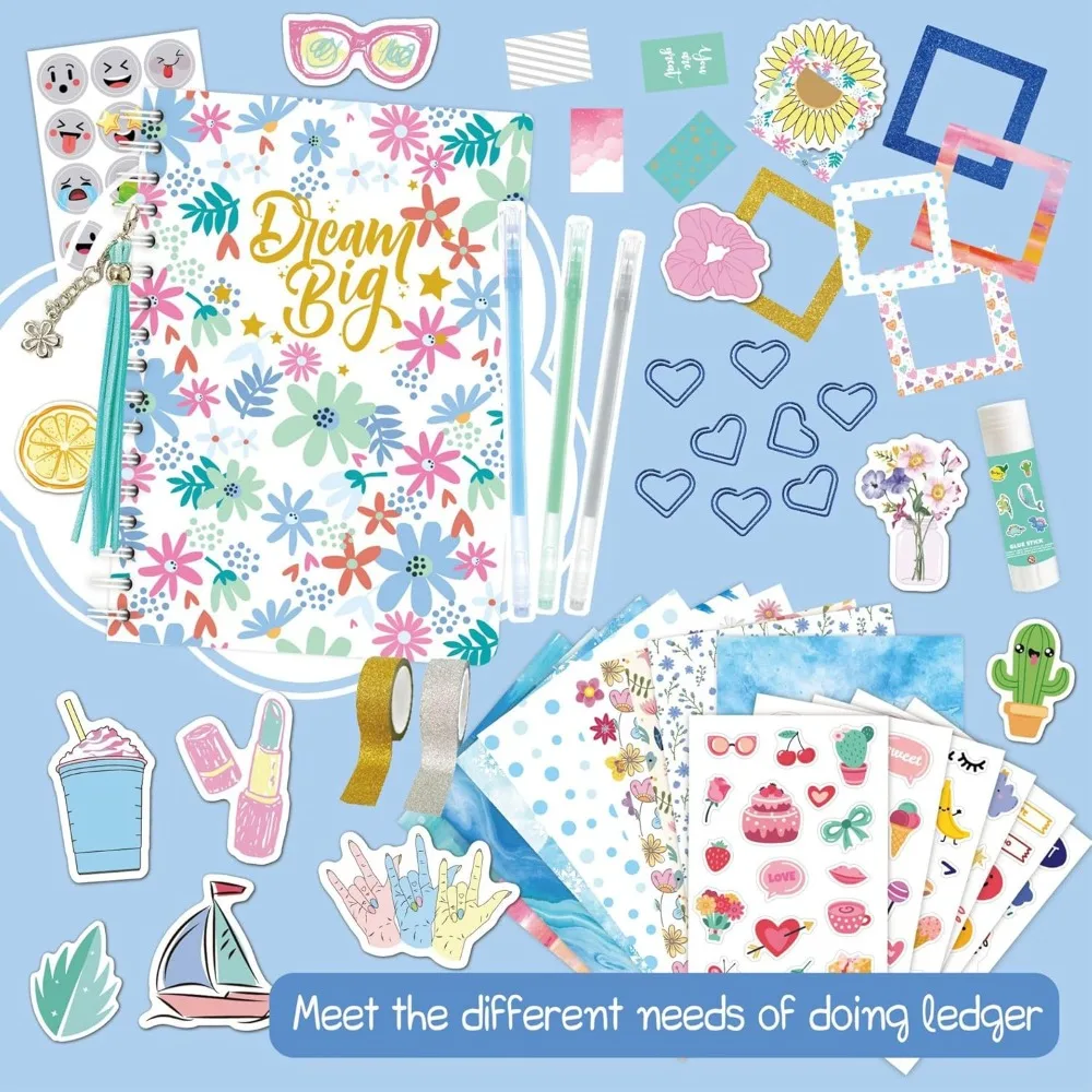 DIY-Tagebuch-Set für Mädchen, Kunsthandwerk-Set für Kinder im Teenageralter, Sammelalbum, Tagebuch, Zubehör, Spielzeug-Set, Geburtstag, Weihnachten, Geschenk