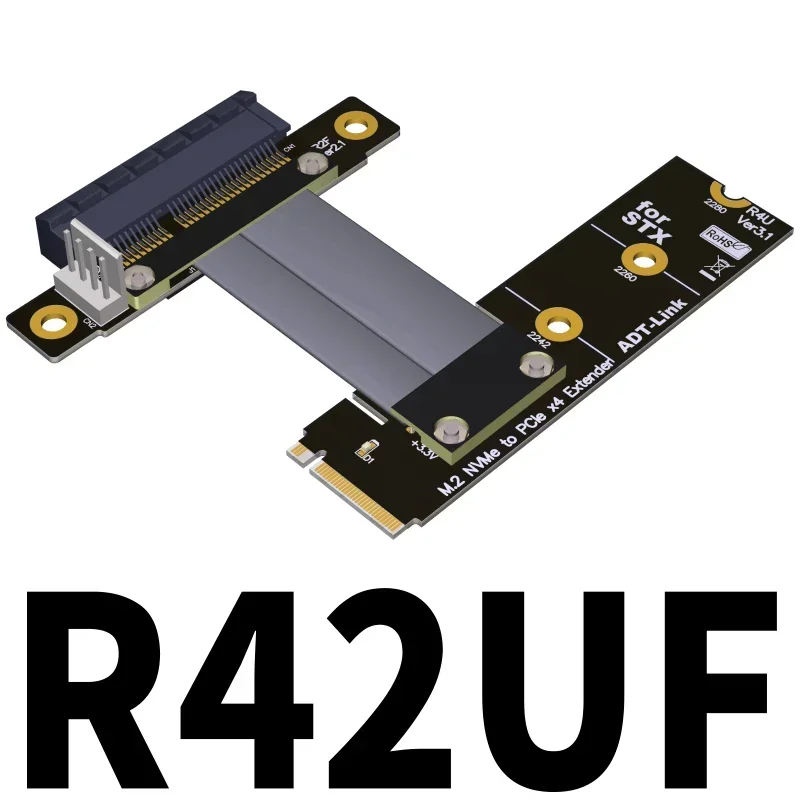 

M.2 NVMe to PCIe x4 Extension Riser Cable adapter jumper for PCIE 4x SSD RAID, LAN, GPU