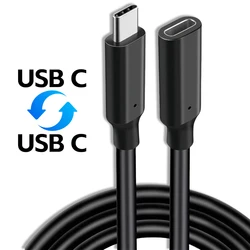 USB C To Type C Extension Cable USB Type-C Male to Female Fast Charger OTG Adapter Data Wire Extender Cord for Laptop Tablet