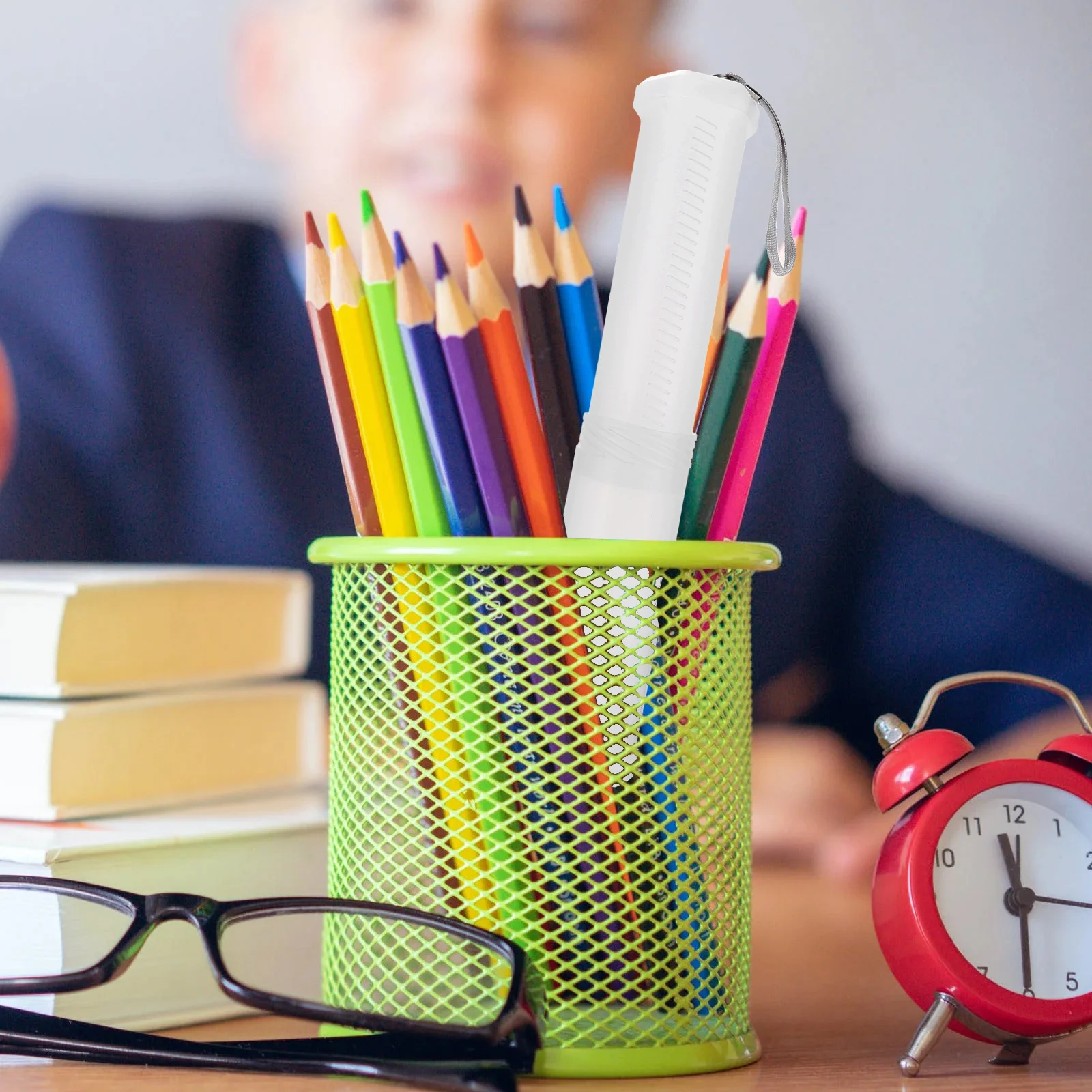 

2pcs Telescopic Pen Box Portable Pencil Case Stretchable Design Organized Storage For School Office Transparent Pen Container