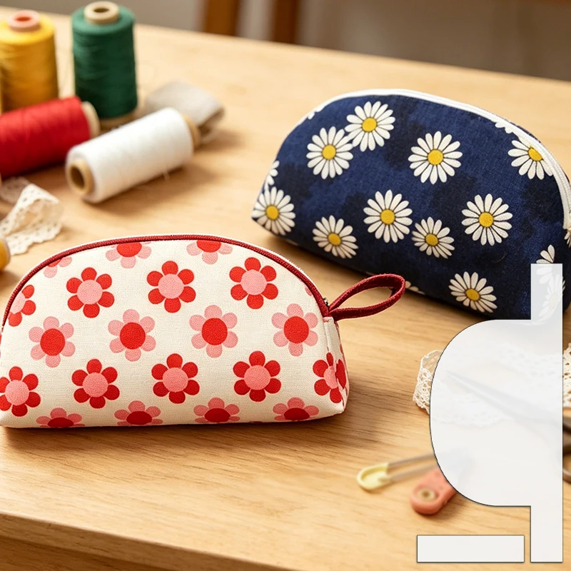 YOMDID 2pcs Shell Shaped Cosmetic Bag Sewing Templates Multi-Functional Quilting Craft Kit, Creative Gifts For Quilting Crafts