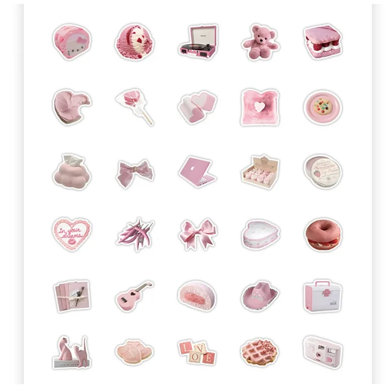 100 Stück Cartoon süße rosa kreative Persönlichkeit Doodle dekorative Aufkleber