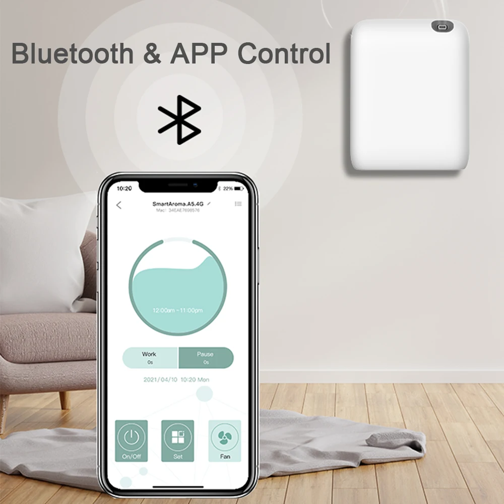 Difusor de Aromas Máquina inteligente de aire aromático con nebulización de aire frío Difusor de aceites esenciales sin agua con USB y alimentado
