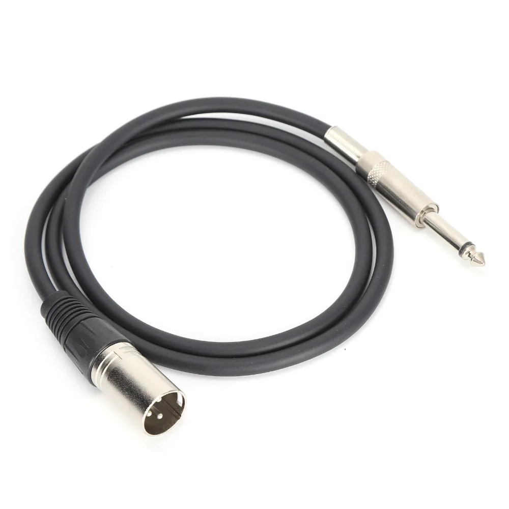 3PIN XLR Male to 1/4 Inch Male 6.35mm XLR Male to TRS Jack Microphone Line Plug and Play Balanced Audio Cable