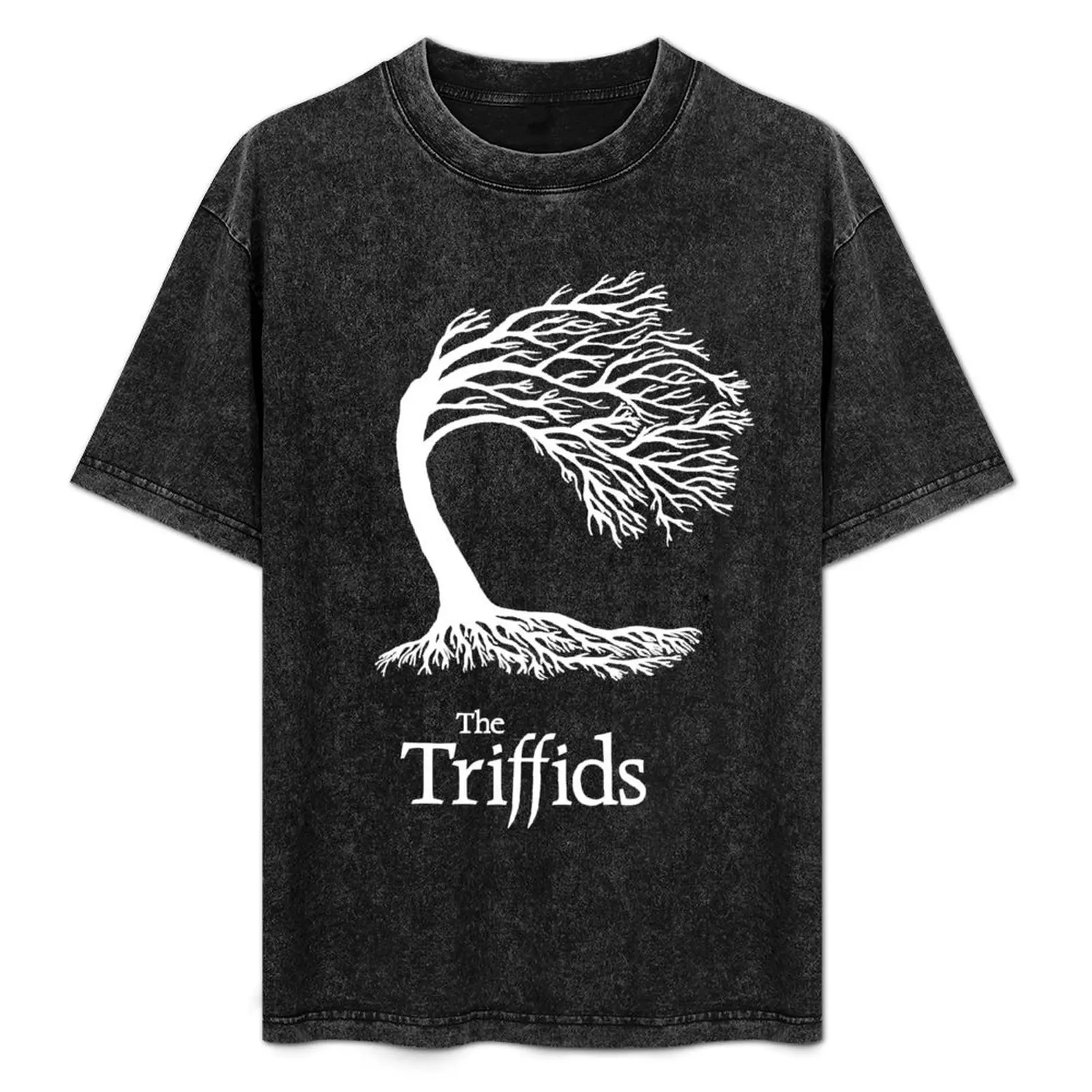 Triffids tree and logo in white - tree by Martyn P Casey T-Shirt Casual Loose Fit Short Sleeve T-Shirt