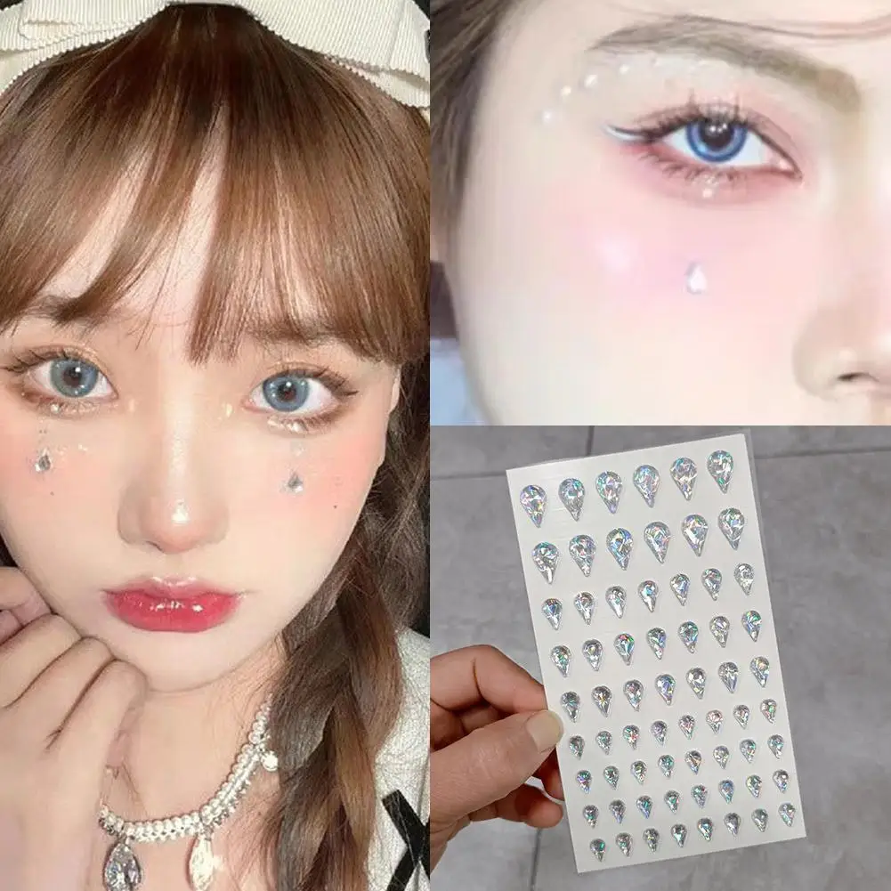 

Disposable Tattoo Stickers 3D Face Jewelry Crystal Face Decoration Waterproof Rhinestones Body Eyes Makeup Party Art Diamon C2K8