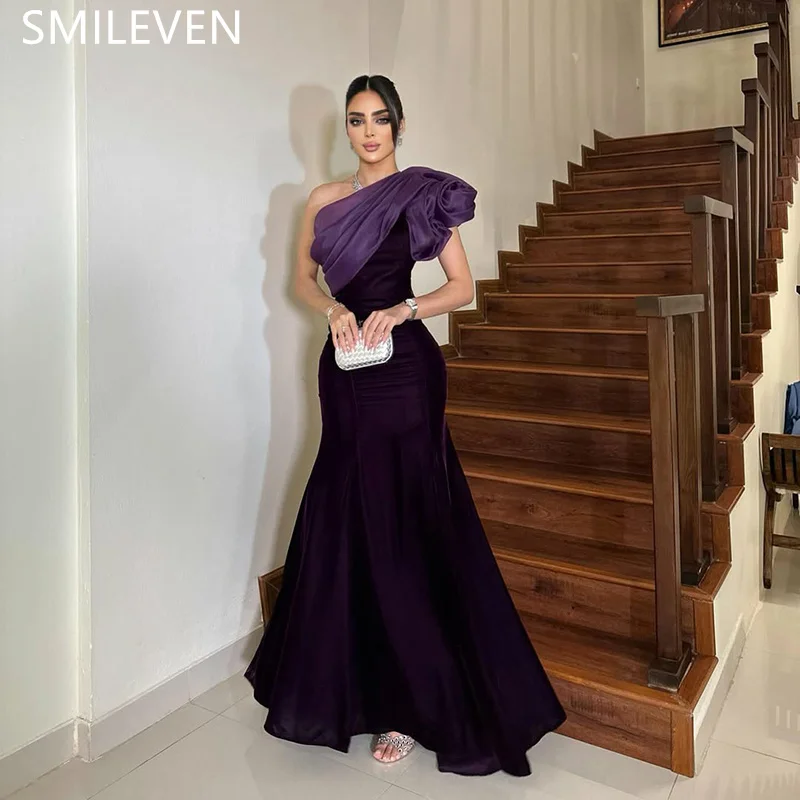 

Smileven Sexy Off One Shoulder A-line Evening Dress 2 Pieces Prom Gowns Sleeveless Formal Party Dress Gift Customized 2025