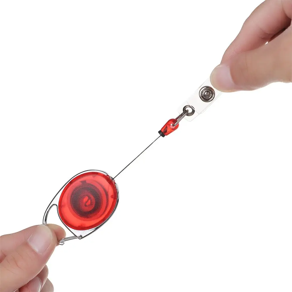 1pc Office Supplies Unisex Clip Stationery Anti-Lost Clip Lanyards Key Ring Retractable Badge Holder
