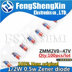 100pcs 1/2W 0.5w Zener diode SMD ZMM 2V 2V2 3V 3V3 3V9 4V7 5V1 7V5 8V2 10V 12V 15V 16V 18V 20V 24V 27V 30V 33V 36V LL4148 LL34