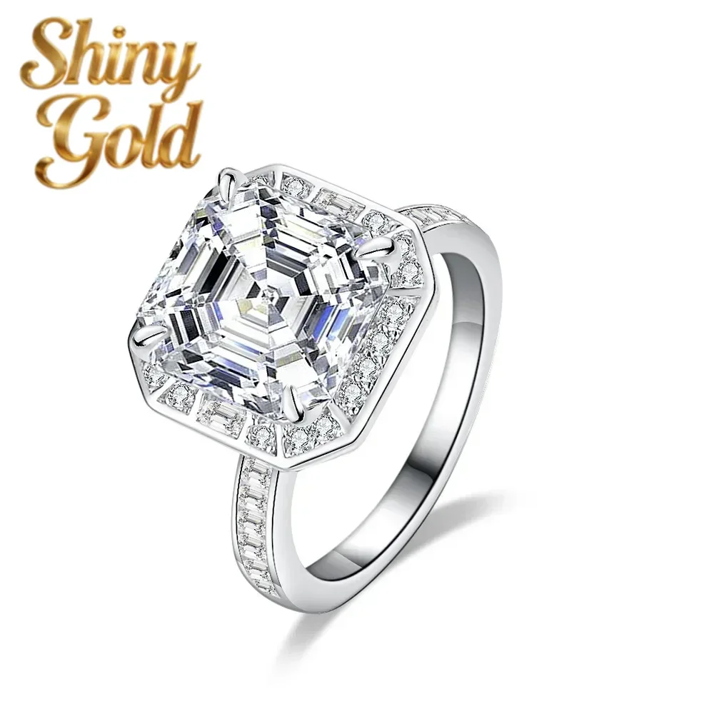 

Кольцо ShinyGold Platinum Pt950 Pagoda 5 CT с муассанитом D цвета, прошедшее тест на алмазном тестере, для женщин, элегантное