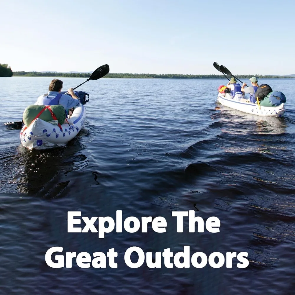 Kayak Tiup 1-3 Orang-Mudah Disimpan & Ringan-dengan Tempat Duduk, Dayung, Pompa Kaki dan Tas