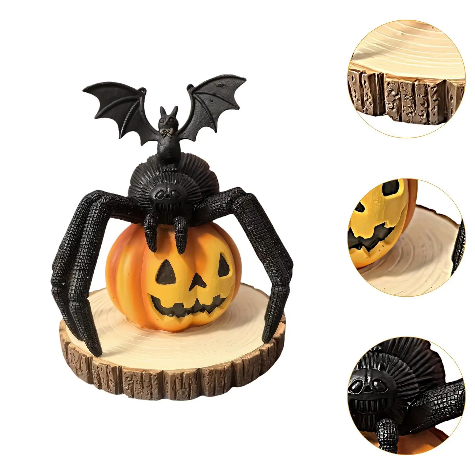 تمثال اليقطين العنكبوتي الخفافيش النحت مجموعة هدايا الهالوين الحرف الفنية الراتنج