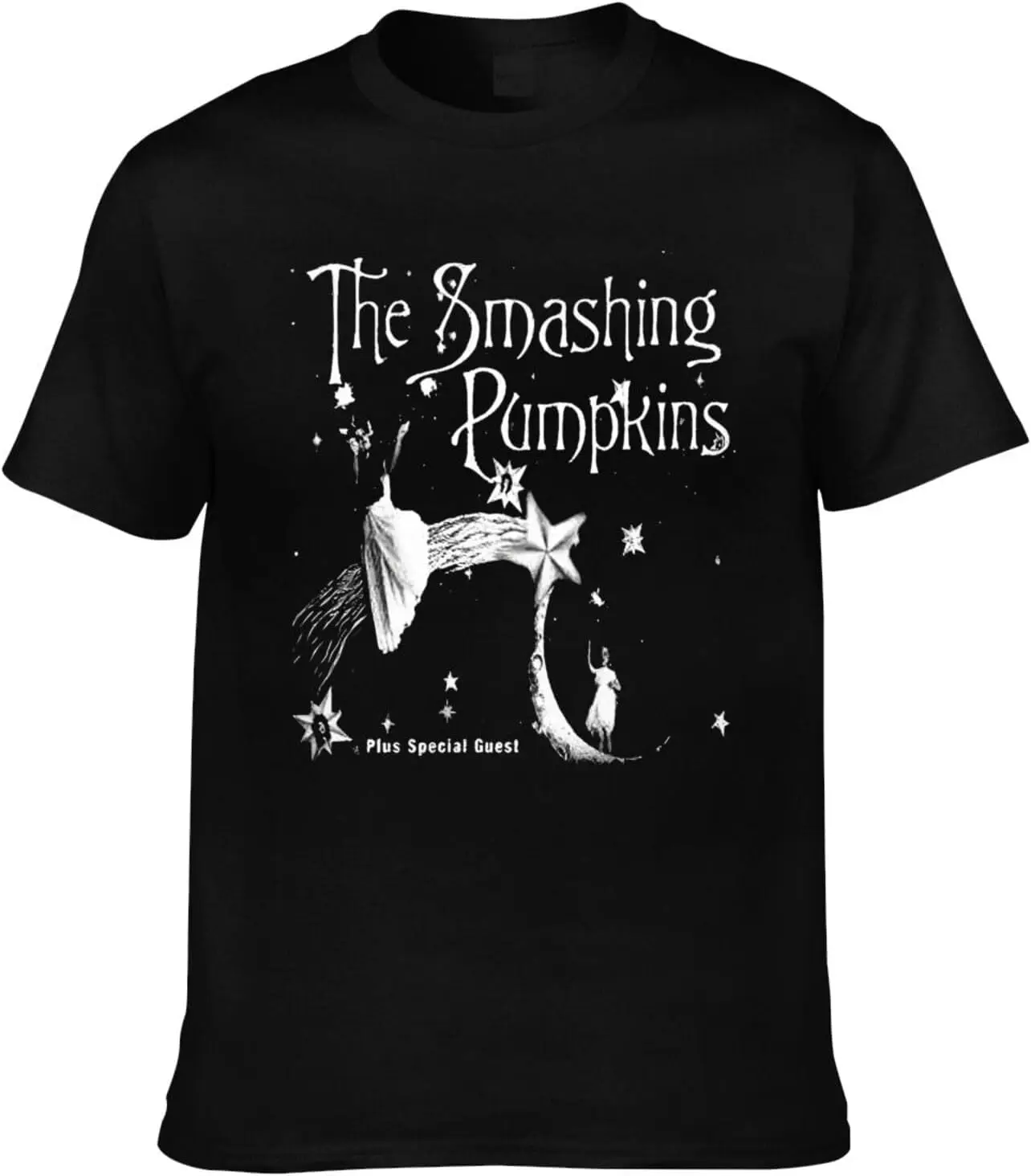 Smashing Music Pumpkins Men Crewneck T-Shirt Summer Casual Short Sleeve T Shirts Graphic Gym Tee Top Black