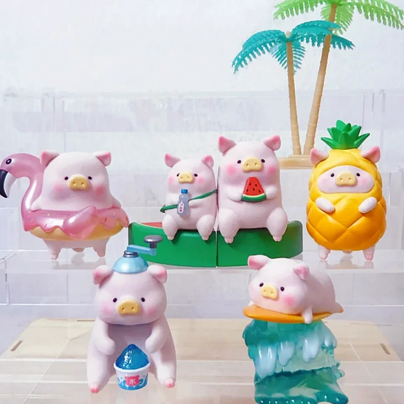 

Подлинная Lulu Piggy Sunshine Beach Party слепая коробка игрушка Guess Bag Mystery Mistery Caixa Фигурка Милая модель удивленный подарок