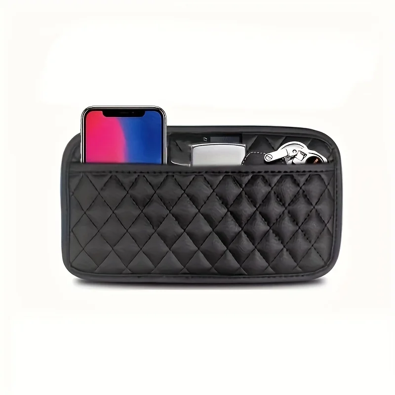 منظم وحدة التحكم المركزية للباب الخلفي لجيب تخزين السيارة من جلد البولي يوريثان للأشياء الصغيرة وحقيبة تخزين السيارة العالمية لجميع المركبات #3