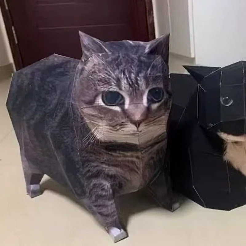 3D-Meme-Papiermodellbausatz, lustiges abstraktes Origami-Bastelset mit vorgeschnittenen Teilen, einfaches DIY-Kunstprojekt-Geschenk für Jugendliche und Erwachsene