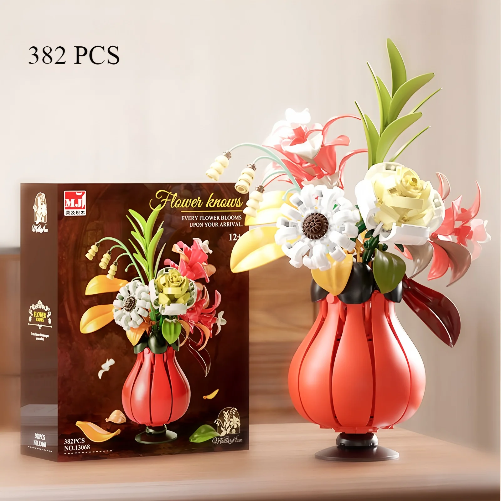 

Rose bouquet building blocks, eternal vase bricks, home decoration, romantic Valentine's Day girl gifts, children's DIY gifts