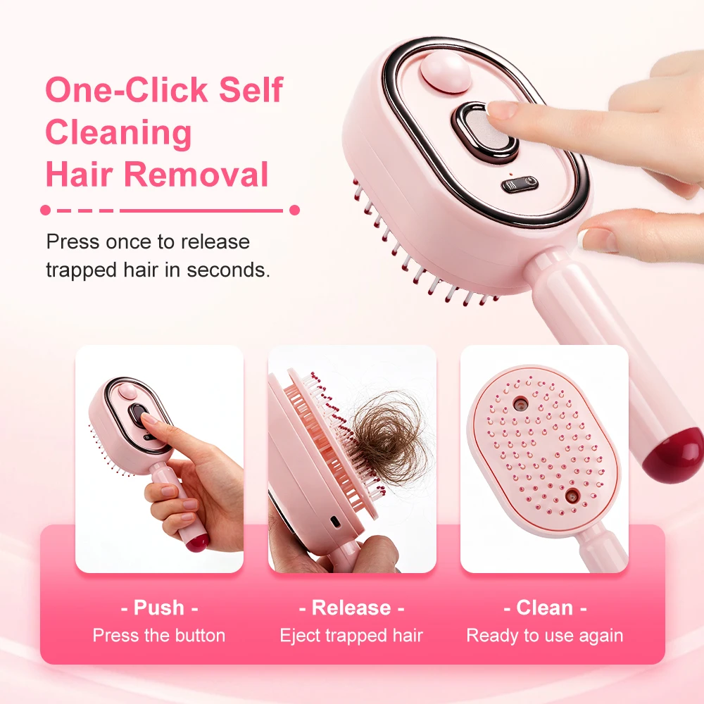 Multifunctional Massage Comb,Electric Spray Air Cushion Scalp Massager,Self-Cleaning Essential Oil Hair Care Comb,Gift for Women
