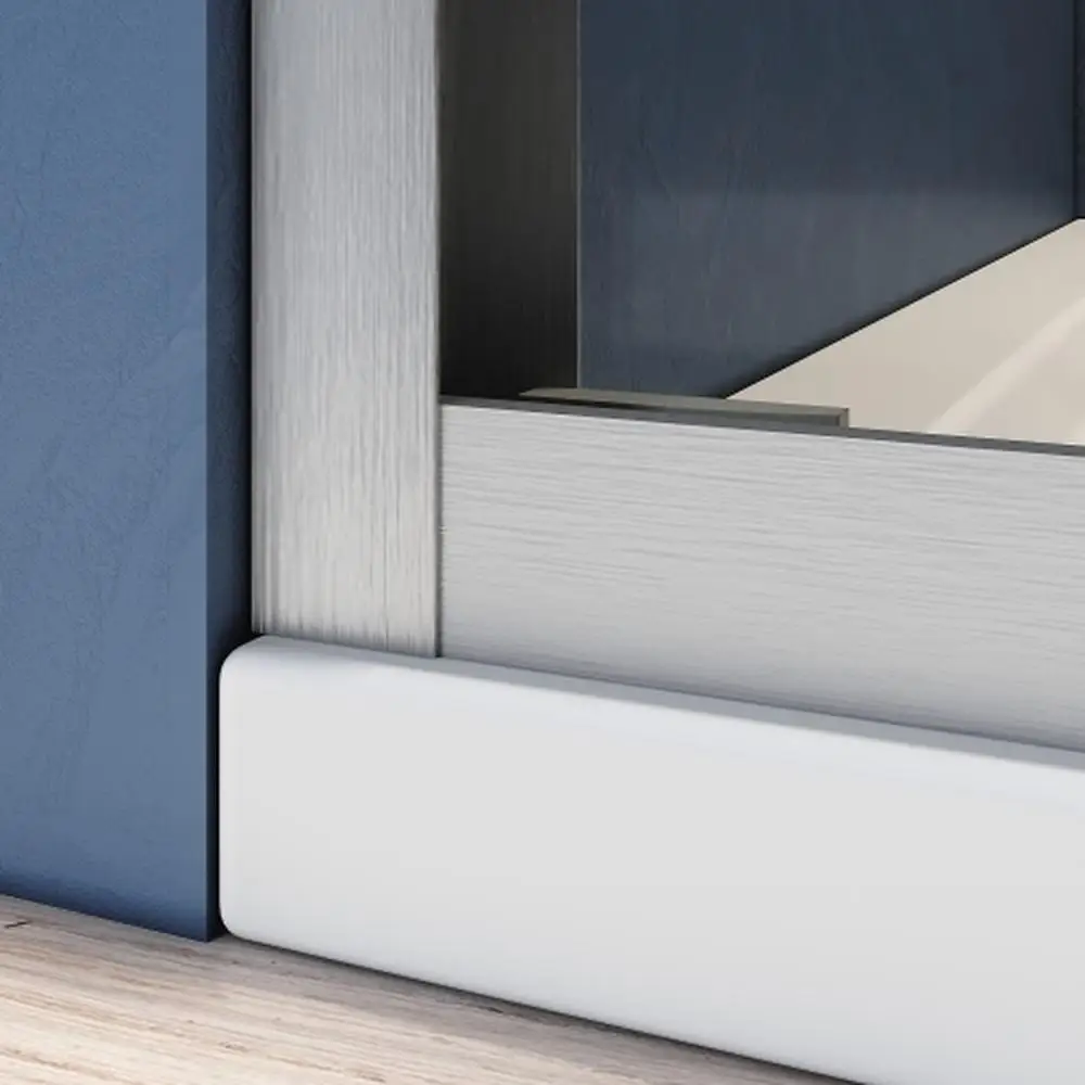 56-60 بوصة. باب حوض استحمام زجاجي منزلق من النيكل المصقول شبه بدون إطار مع مقابض من الزجاج المقسى والفولاذ المقاوم للصدأ